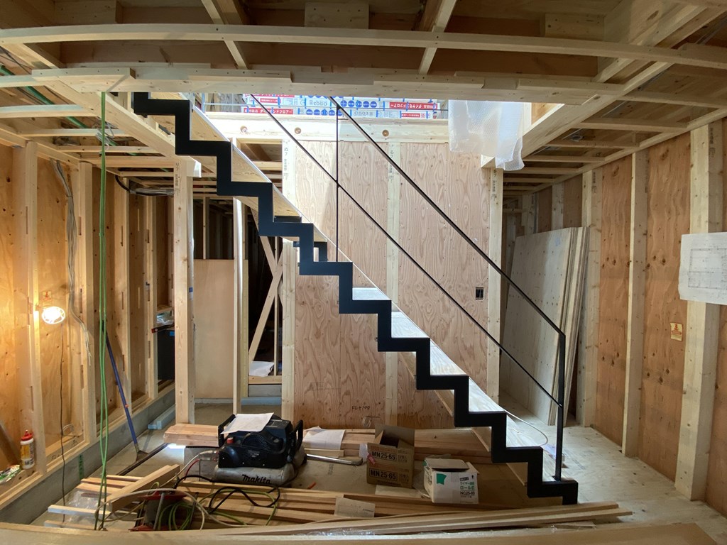 本山のビューテラスハウス　鉄骨階段の工事写真