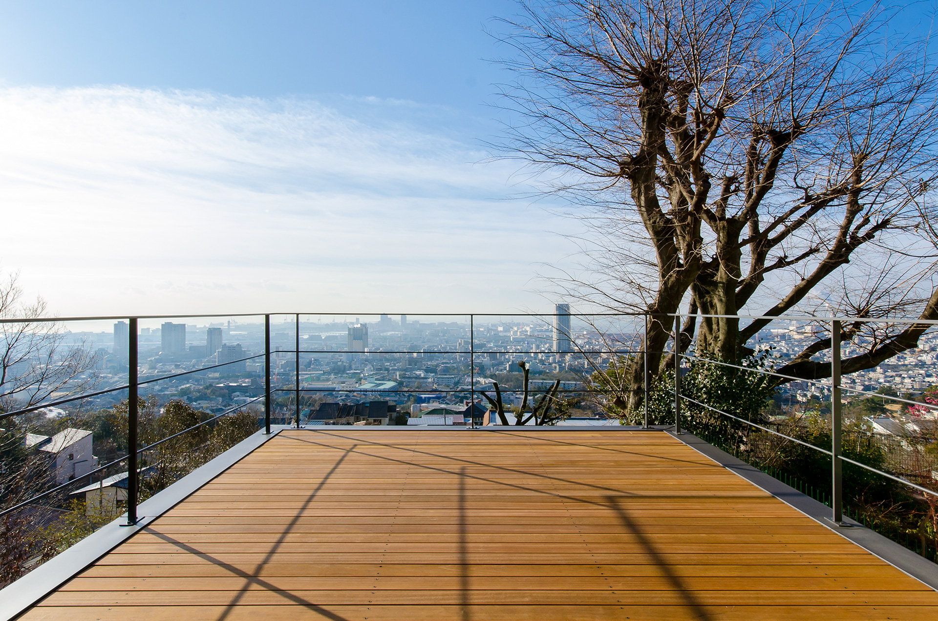 神戸市の高台に建つ眺望のある住宅からの景色