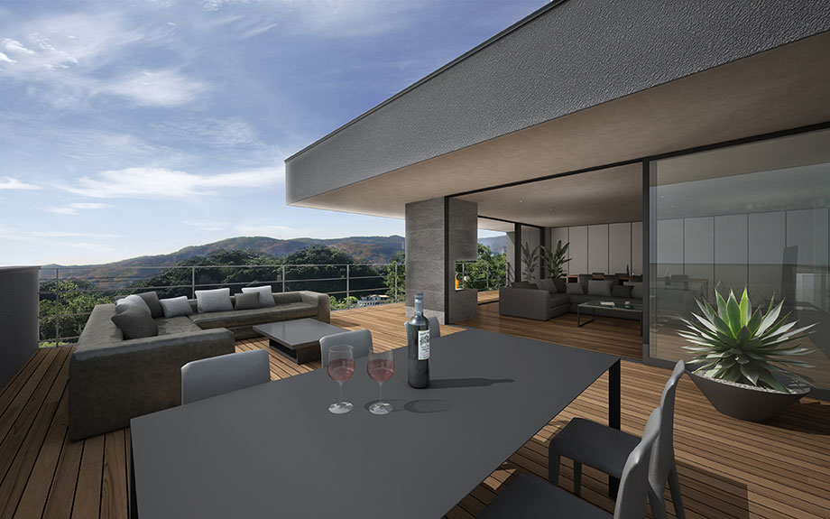 兵庫県神戸市東灘区　神戸のビューテラスハウス　外観CG