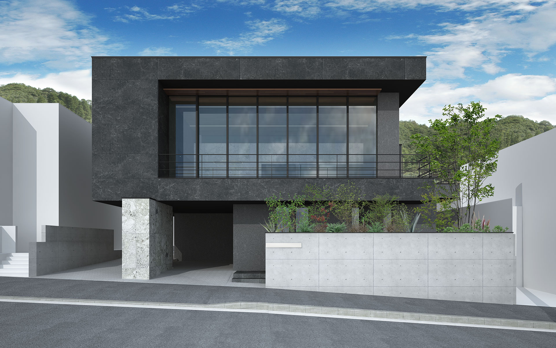 兵庫県神戸市　神戸の高台にある家　外観イメージ