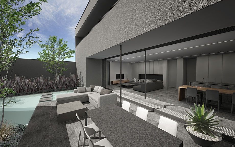 滋賀県草津市　コートハウス　中庭イメージ