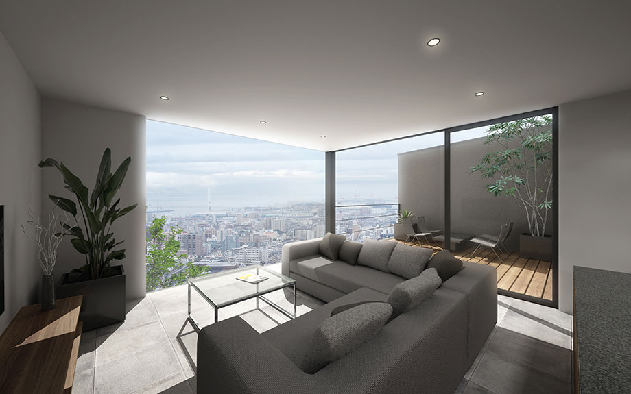 兵庫県神戸市東灘区　本山のビューテラスハウス　内観CG