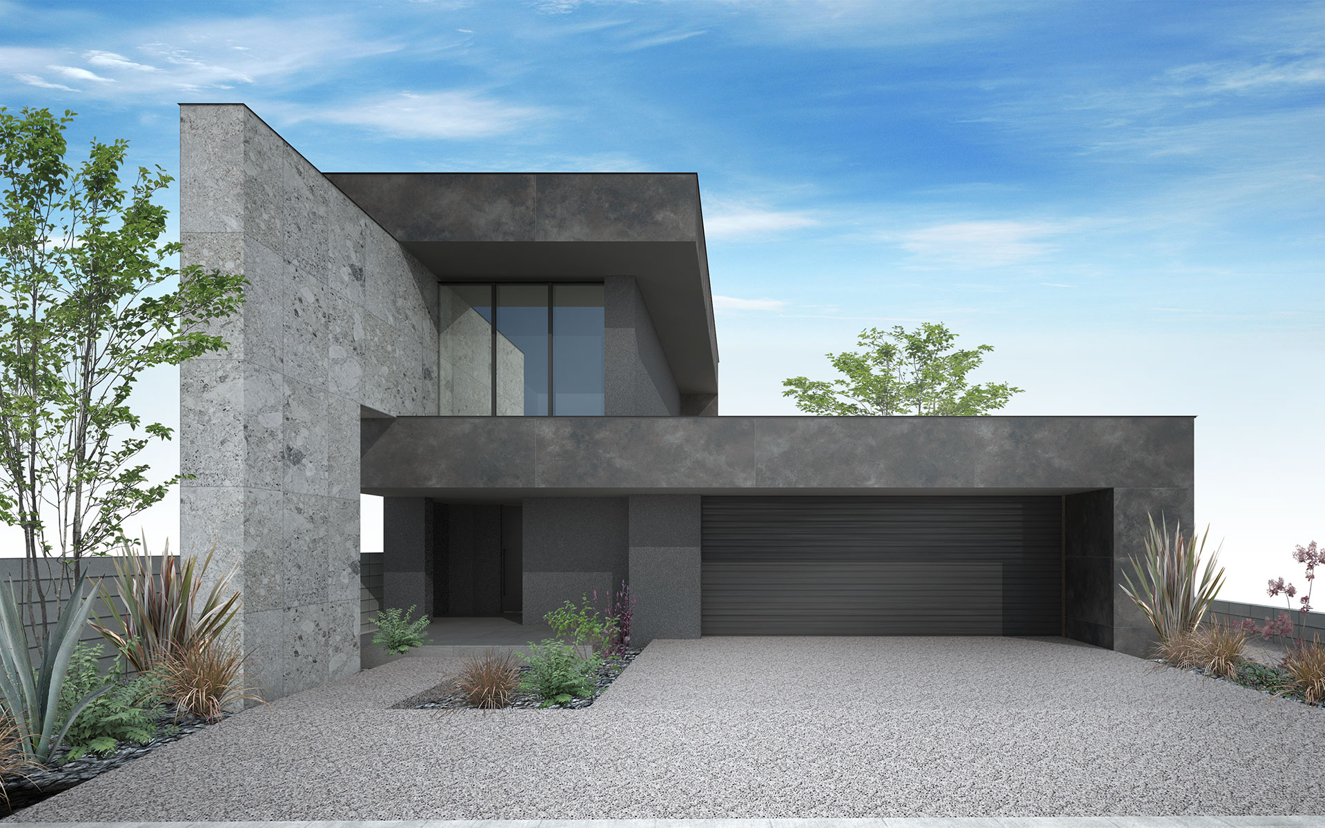 和歌山県和歌山市　広い中庭のある家　外観イメージ